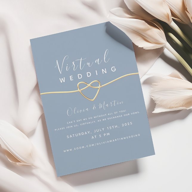Dusty Blue Virtual Wedding Invitation (Creator Uploaded)