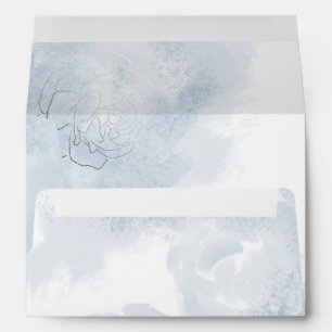 Dusty Blue Watercolor Clouds Envelope