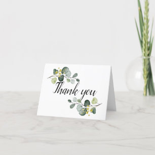Dusty Blue Watercolor Eucalyptus Thank You Card