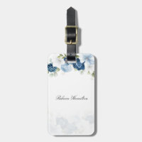 Dusty Blue Watercolor Floral Script Custom