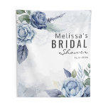 Dusty Blue Watercolor Floral Typography Tapestry<br><div class="desc">Create your very own custom and personalized dusty blue floral Bridal Shower backdrop with your shower details easily by simply clicking the "Personalize" button above. Use the "Customize it" button to further re-arrange and format the style and placement of text. Could easily be repurpose for other special events like anniversaries,...</div>