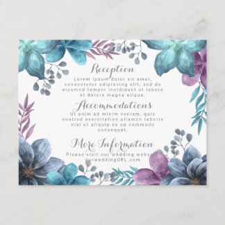 Dusty Blue Watercolor Floral Wedding Enclosure Card