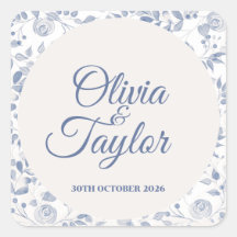 Dusty Blue Watercolor Floral Wedding