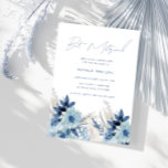 Dusty Blue Watercolor Florals Bat Mitzvah Invitation<br><div class="desc">Dusty Blue Watercolor Florals Bat Mitzvah Invitation
See matching collection in Niche and Nest Store</div>