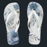 Dusty Blue Watercolor Flowers Silver Elegant Flip Flops<br><div class="desc">Dusty Blue Watercolor Flowers Silver Elegant Flip Flops. Unique,  beautiful,  stylish design. Easy to be personalized. Matching items are available.</div>
