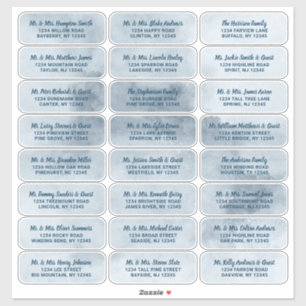 Dusty Blue Watercolor & Navy Guest Address Labels