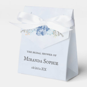 Dusty Blue Watercolor Peony Bridal Shower Favor Box