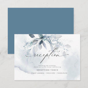 Dusty Blue Watercolor Reception Invitation