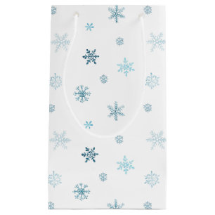 Dusty Blue Watercolor Snowflake Gift Bag