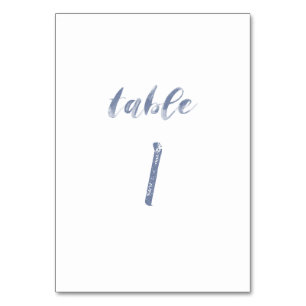 Dusty Blue Watercolor Table Numbers