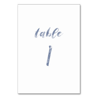 Dusty Blue Watercolor Table Numbers