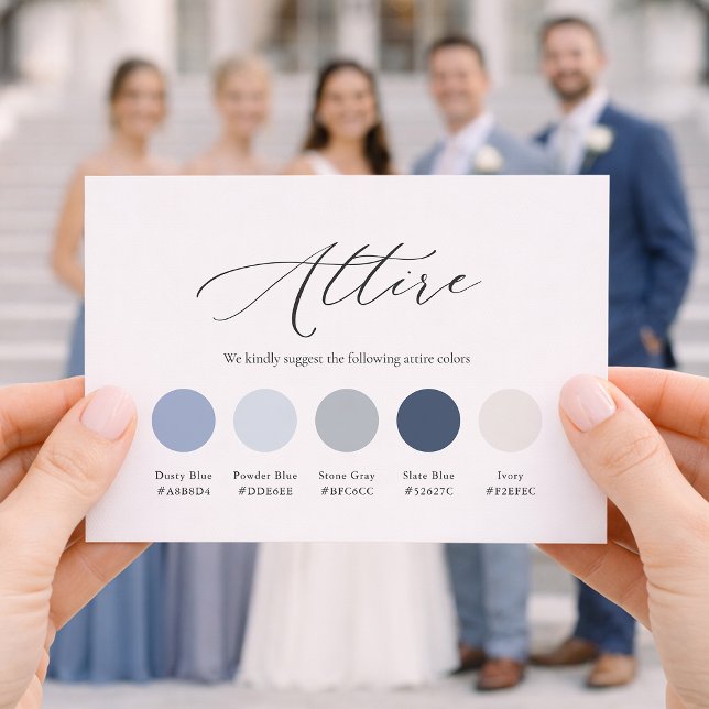Dusty Blue Wedding Attire Card (Creator Uploaded)