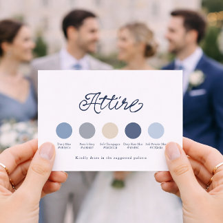 Dusty Blue Wedding Attire Card
