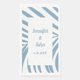 Dusty Blue Wedding Bridal Shower Tropical Palm  Napkin