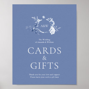 Dusty Blue Wedding Cards and Gifts Sign