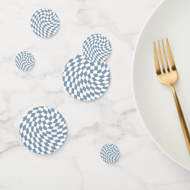 Dusty Blue Wedding Collection Check Chequered  Confetti (Group)
