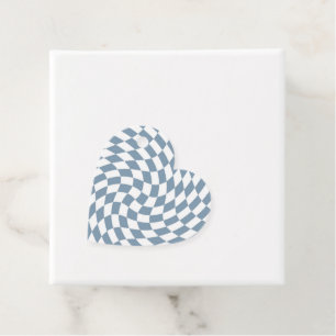 Dusty Blue Wedding Collection Check Chequered Favour Tags