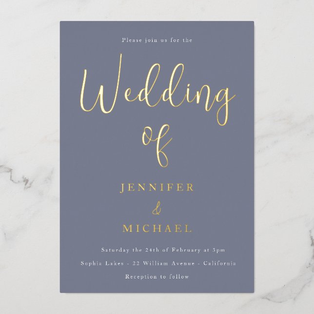 Dusty Blue Wedding Colour Palette Gold (Front)