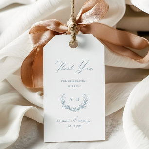 Dusty Blue Wedding Day Thank you Favour Gift Tag