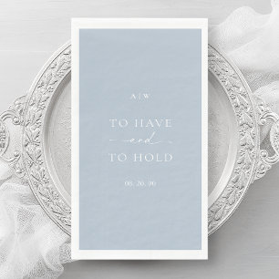 Dusty Blue Wedding – Elegant Minimal Design Napkin