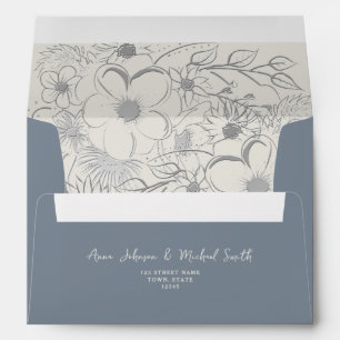 Dusty Blue Wedding Envelope