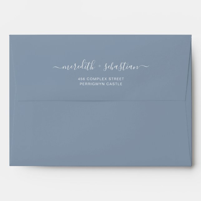 Dusty Blue Wedding Envelope (Back (Top Flap))