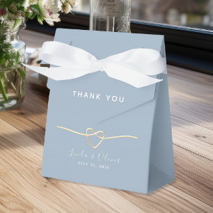 Dusty Blue Wedding Favour Box with Rope Heart