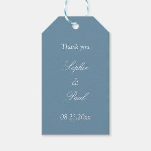 Dusty Blue Wedding Favour Thank You Gift Tags