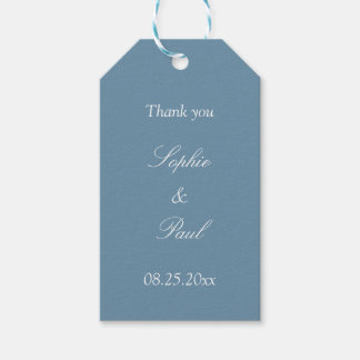 Dusty Blue Wedding Favour Thank You Gift Tags