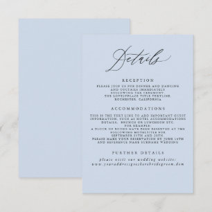 Dusty Blue Wedding Information Enclosure Card