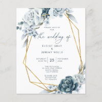 Dusty Blue Wedding Invitation