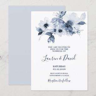 Dusty blue Wedding invitation