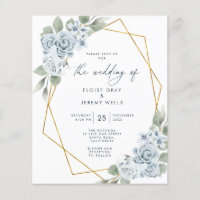 Dusty Blue Wedding Invitation