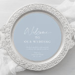 Dusty Blue Wedding Menu Card with Welcome Message<br><div class="desc">Add a refined touch to your reception with this dusty blue double-sided wedding menu card. One side features a clean and elegant menu layout, while the reverse welcomes guests with a warm message. Perfect for modern, romantic, or classic wedding themes. A beautiful blend of function and style for your table...</div>