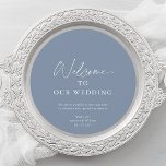 Dusty Blue Wedding Menu Card with Welcome Message<br><div class="desc">Add a refined touch to your reception with this dusty blue double-sided wedding menu card. One side features a clean and elegant menu layout, while the reverse welcomes guests with a warm message. Perfect for modern, romantic, or classic wedding themes. A beautiful blend of function and style for your table...</div>