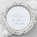Dusty Blue Wedding Menu Card with Welcome Message<br><div class="desc">Add a refined touch to your reception with this dusty blue double-sided wedding menu card. One side features a clean and elegant menu layout, while the reverse welcomes guests with a warm message. Perfect for modern, romantic, or classic wedding themes. A beautiful blend of function and style for your table...</div>