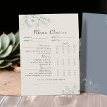 Dusty Blue Wedding Menu Choice<br><div class="desc">Indulge in timeless elegance with our Vintage Dusty Blue Wedding Menu Choice Card,  adorned with intricate gilded silver floral lace. Featuring modern calligraphy script,  this exquisite card adds a touch of sophistication to your special day.</div>