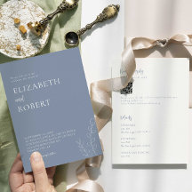 Dusty Blue Wedding Minimalist Modern QR Code