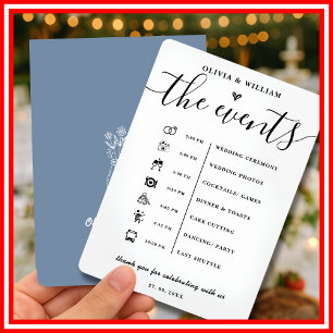 Dusty Blue Wedding Order of Events Program