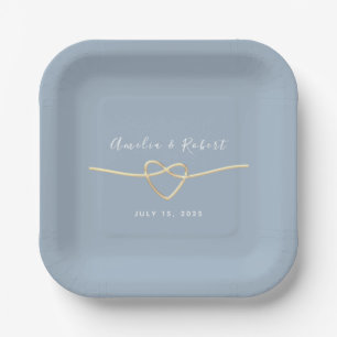 Dusty Blue Wedding Paper Plate