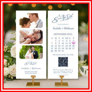 Dusty Blue Wedding Photo Save the Date