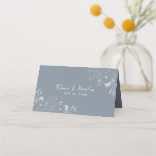 Dusty Blue Wedding Place Card
