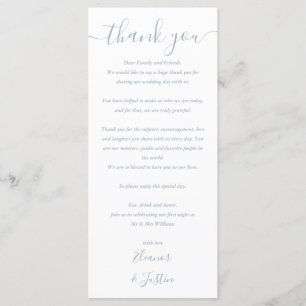 Dusty Blue Wedding Programme Merci Carte Place