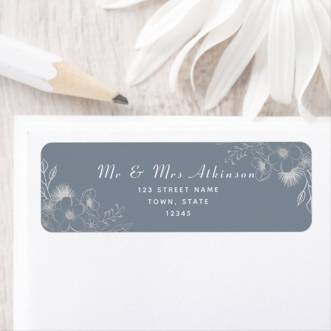 Dusty Blue Wedding Return Address (Insitu)
