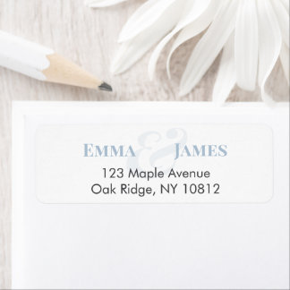 Dusty Blue Wedding Return Address Label | Names