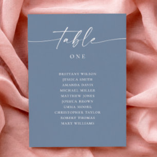 Dusty Blue Wedding Seating Chart Coastal Seaside Invitation