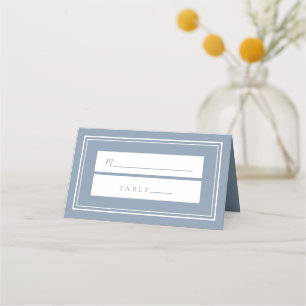 Dusty Blue Wedding Simple Modern Minimalist Guest Place Card