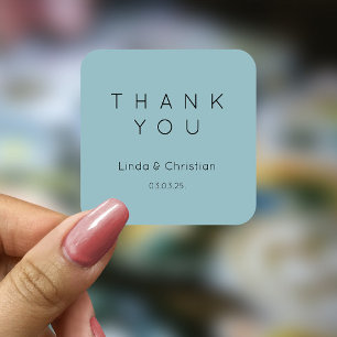 Dusty Blue Wedding  Square Sticker