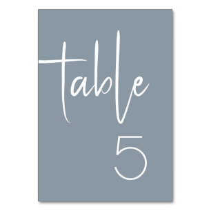 Dusty Blue Wedding Table Number