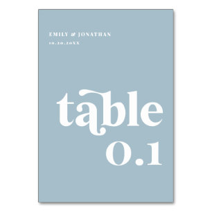 Dusty Blue Wedding Table Number